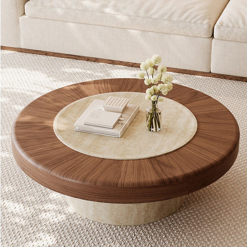 Traditional Japanese Round Plywood Coffee Table For The Living Room