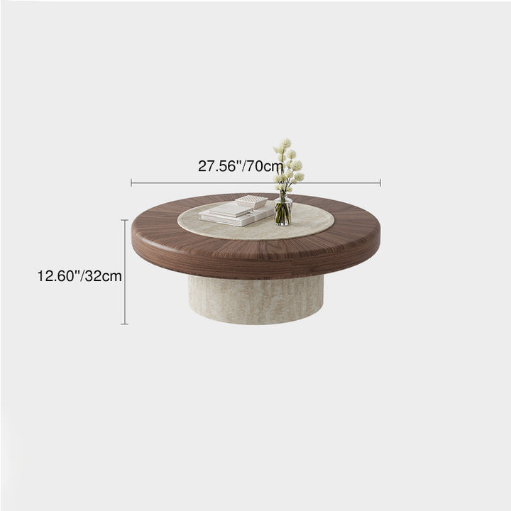 Traditional Japanese Round Plywood Coffee Table For The Living Room