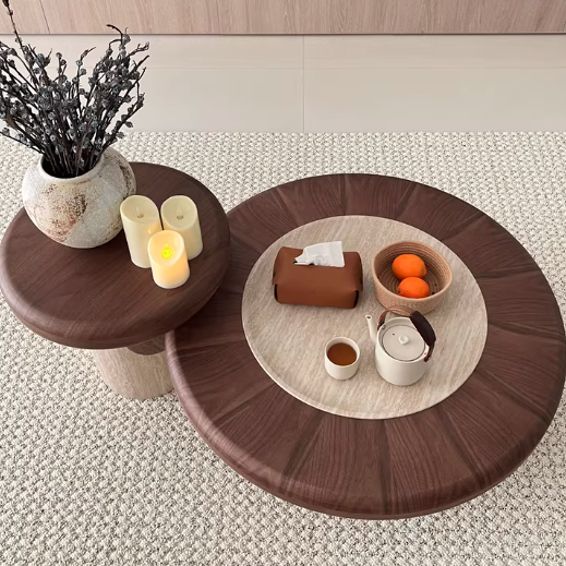 Traditional Japanese Round Plywood Coffee Table For The Living Room