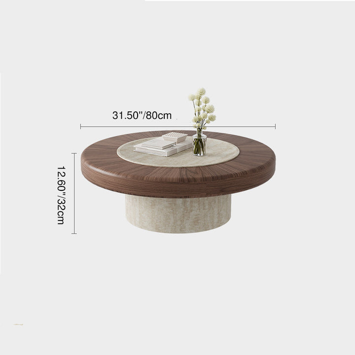 Traditional Japanese Round Plywood Coffee Table For The Living Room