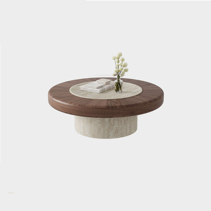 Traditional Japanese Round Plywood Coffee Table For The Living Room
