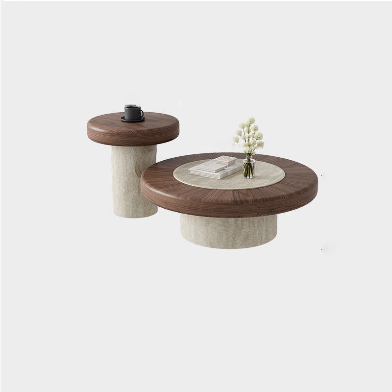 Traditional Japanese Round Plywood Coffee Table For The Living Room