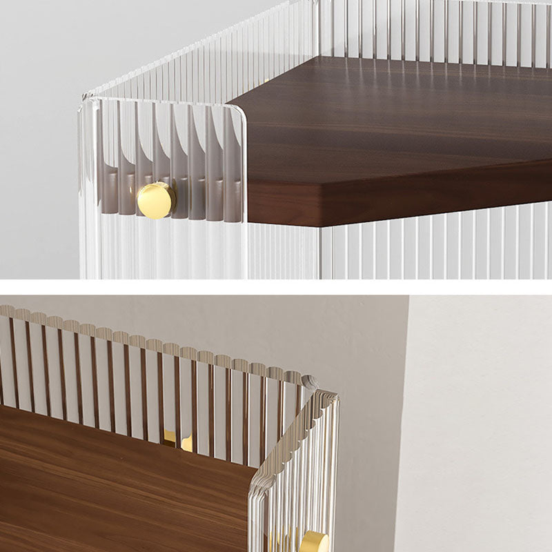 Modern Minimalist Triangle Plywood Acrylic Storage Corner Shelf Unit 3-Tier For Bathroom &amp; Bedroom