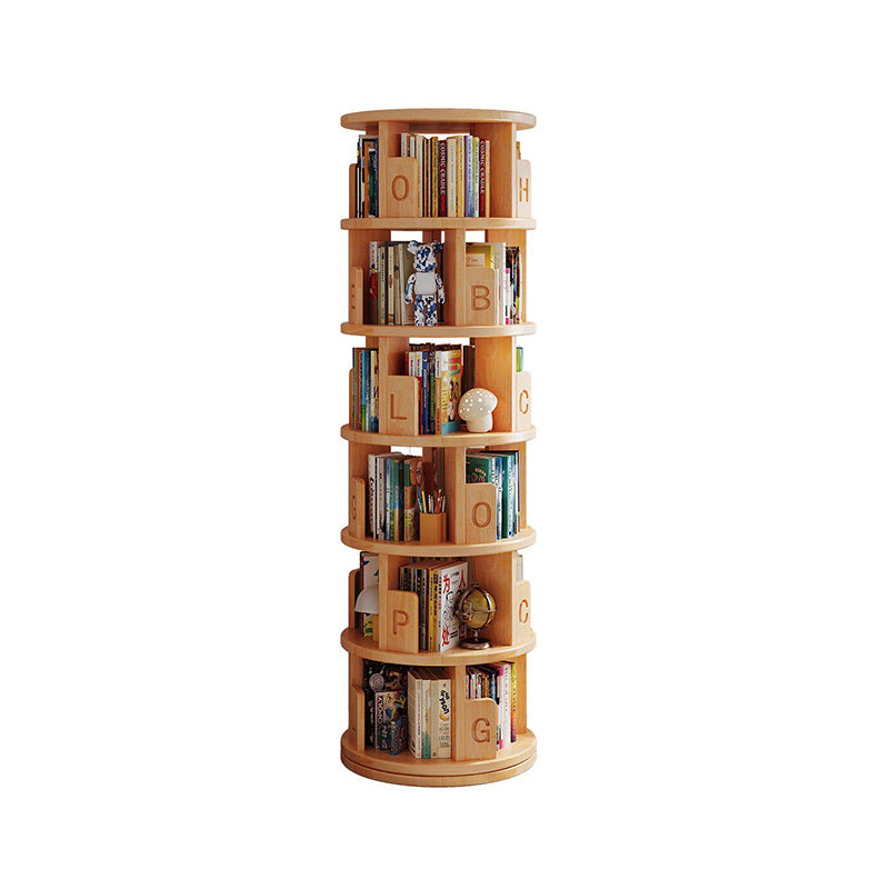 Moderner minimalistischer runder Bücherregal-Aufbewahrungsschrank aus Kiefernholz, drehbar, 3/4/5/6-stufig, für das Wohnzimmer 