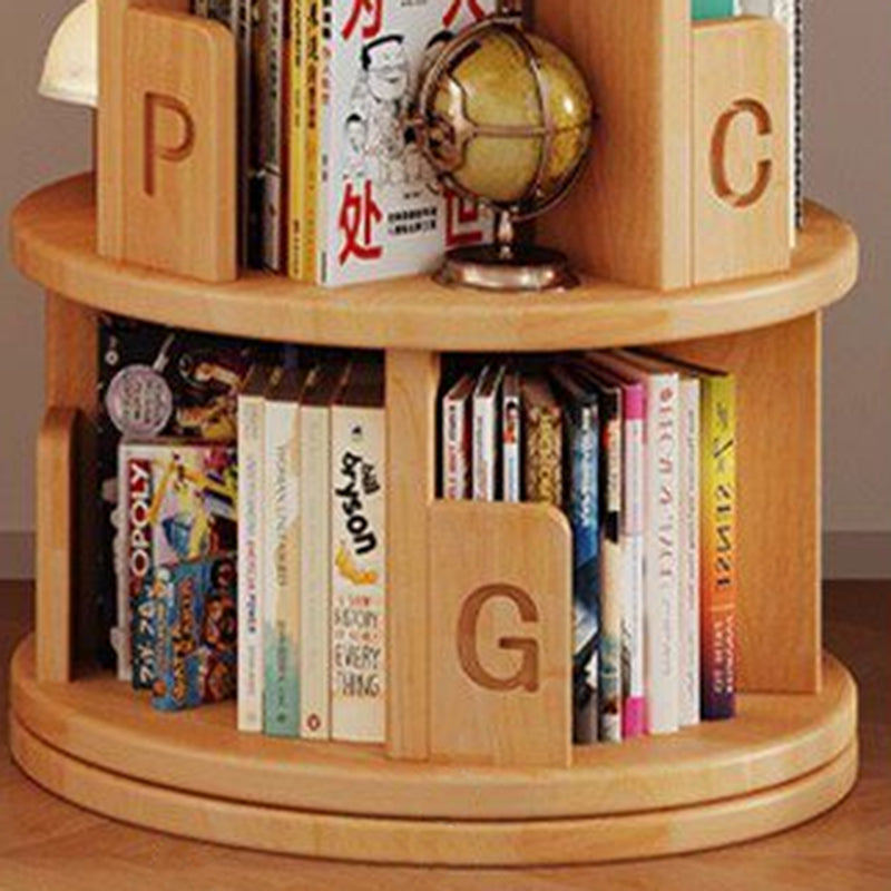 Moderner minimalistischer runder Bücherregal-Aufbewahrungsschrank aus Kiefernholz, drehbar, 3/4/5/6-stufig, für das Wohnzimmer 
