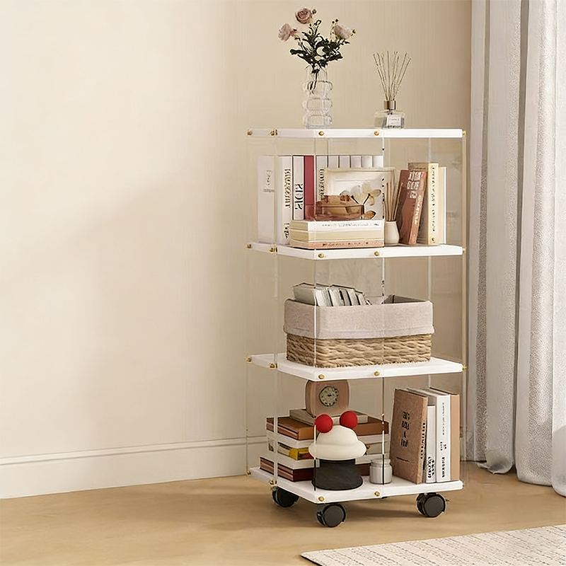 Estantería de almacenamiento cuadrada minimalista moderna de aglomerado acrílico con partículas de 3/4/5 niveles para sala de estar 