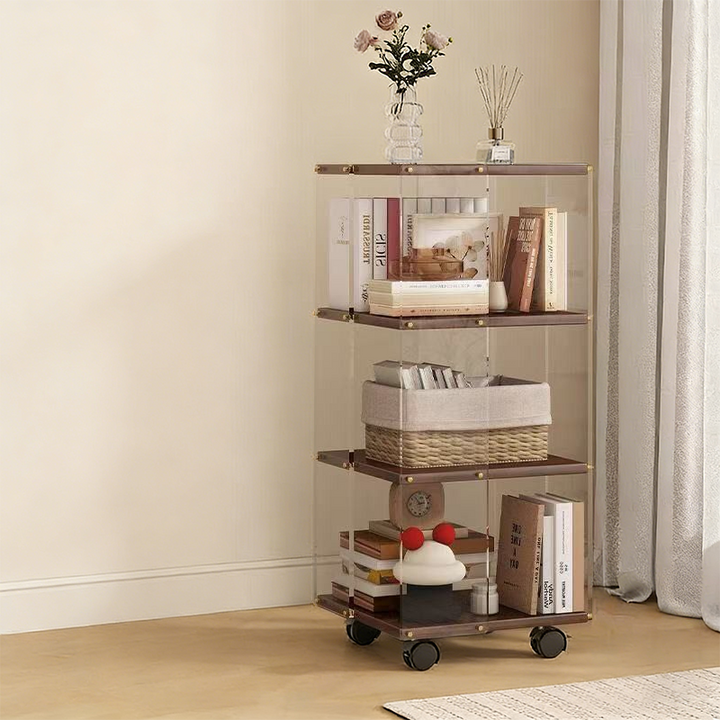 Estantería de almacenamiento cuadrada minimalista moderna de aglomerado acrílico con partículas de 3/4/5 niveles para sala de estar 