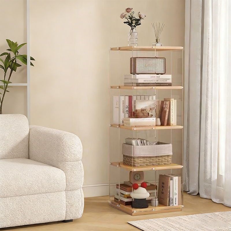 Estantería de almacenamiento cuadrada minimalista moderna de aglomerado acrílico con partículas de 3/4/5 niveles para sala de estar 