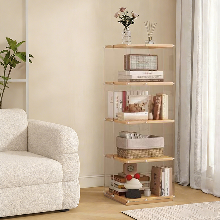 Estantería de almacenamiento cuadrada minimalista moderna de aglomerado acrílico con partículas de 3/4/5 niveles para sala de estar 