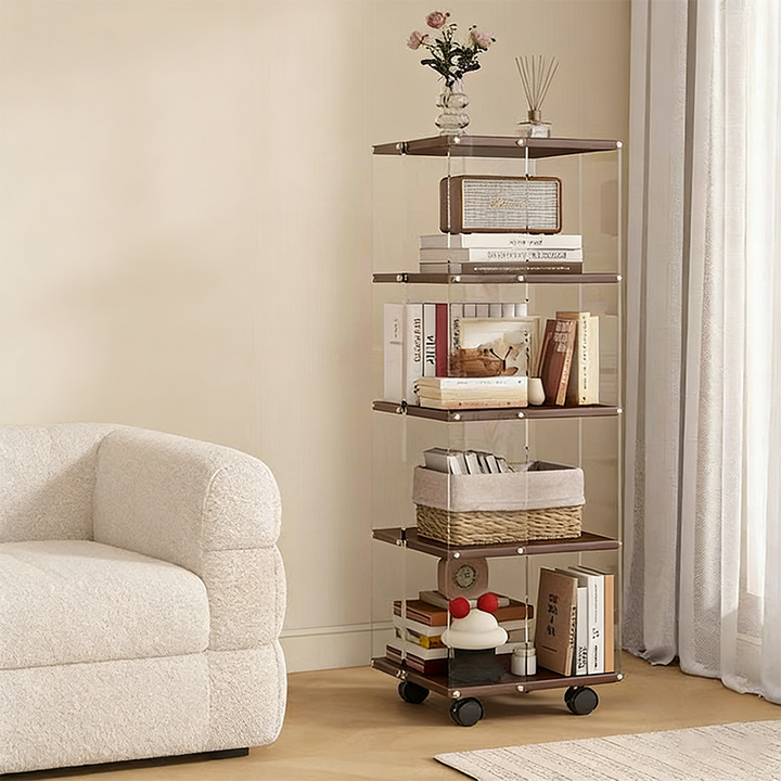 Estantería de almacenamiento cuadrada minimalista moderna de aglomerado acrílico con partículas de 3/4/5 niveles para sala de estar 