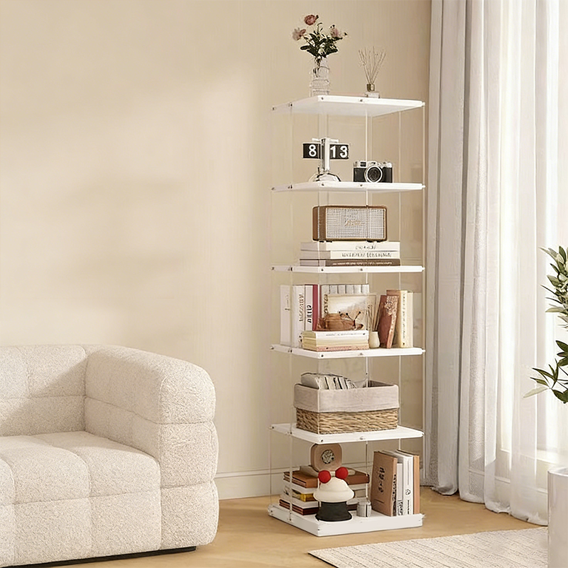 Estantería de almacenamiento cuadrada minimalista moderna de aglomerado acrílico con partículas de 3/4/5 niveles para sala de estar 