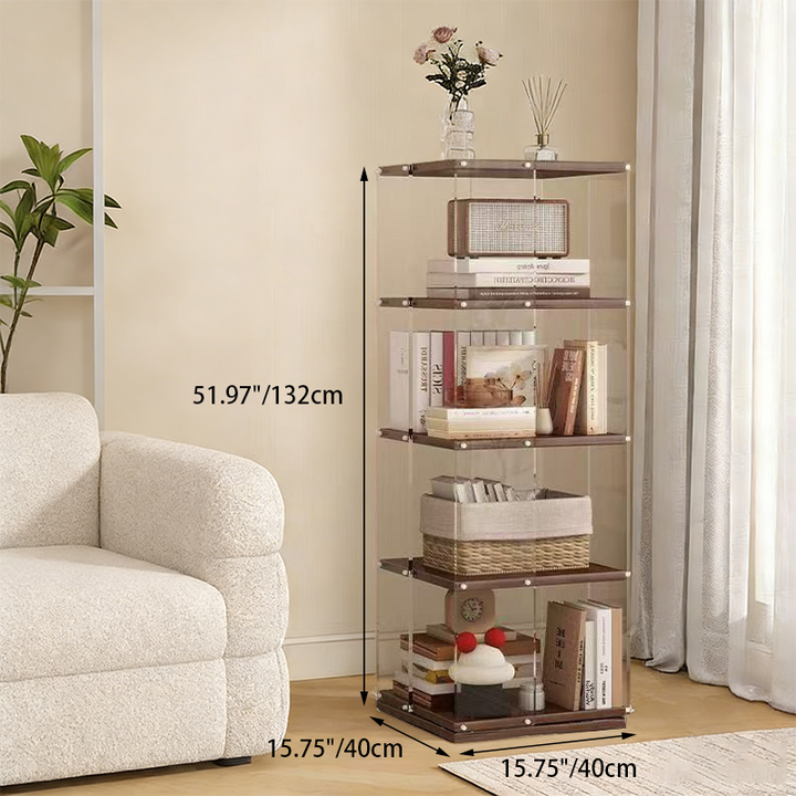 Estantería de almacenamiento cuadrada minimalista moderna de aglomerado acrílico con partículas de 3/4/5 niveles para sala de estar 