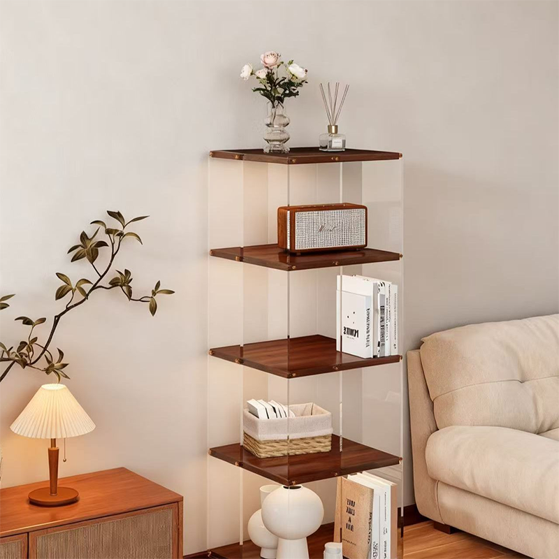 Estantería de almacenamiento cuadrada minimalista moderna de aglomerado acrílico con partículas de 3/4/5 niveles para sala de estar 