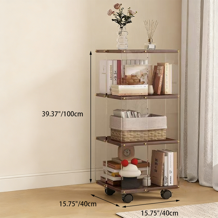 Estantería de almacenamiento cuadrada minimalista moderna de aglomerado acrílico con partículas de 3/4/5 niveles para sala de estar 