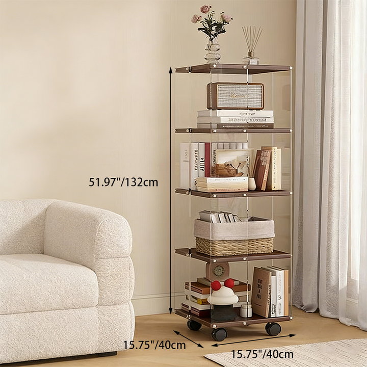 Estantería de almacenamiento cuadrada minimalista moderna de aglomerado acrílico con partículas de 3/4/5 niveles para sala de estar 