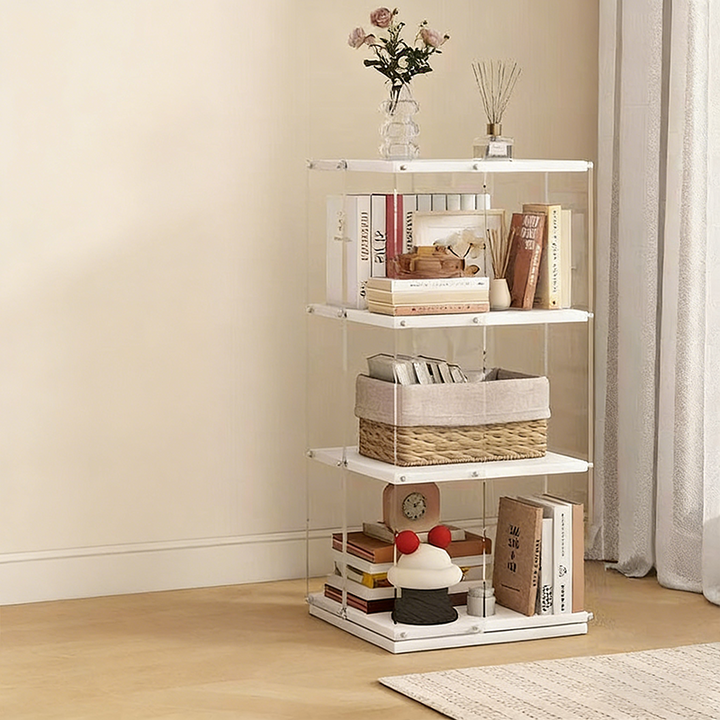 Estantería de almacenamiento cuadrada minimalista moderna de aglomerado acrílico con partículas de 3/4/5 niveles para sala de estar 