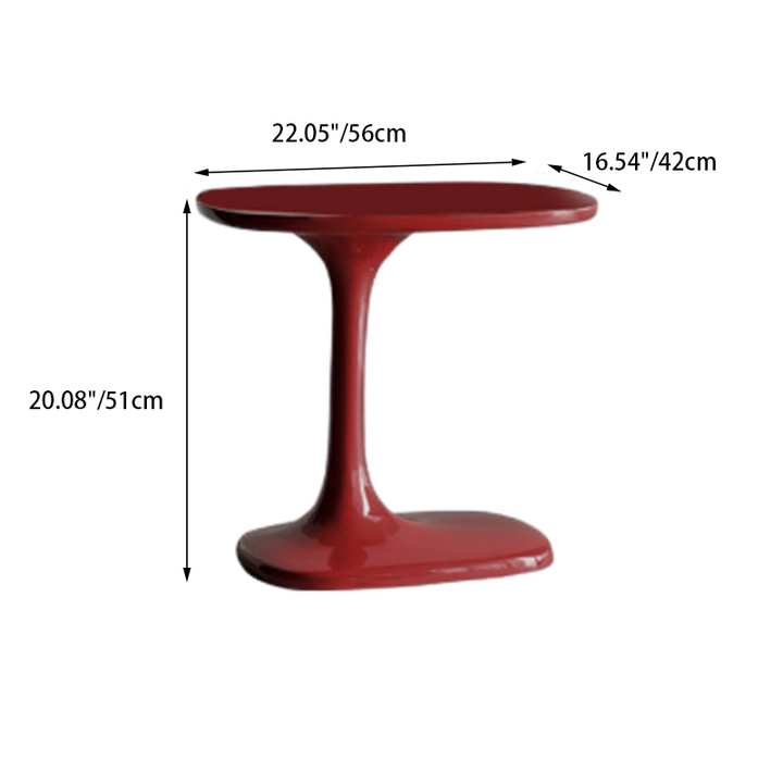 Modern Luxury Rectangular Fiberglass Side Table 1-Tier For Living Room