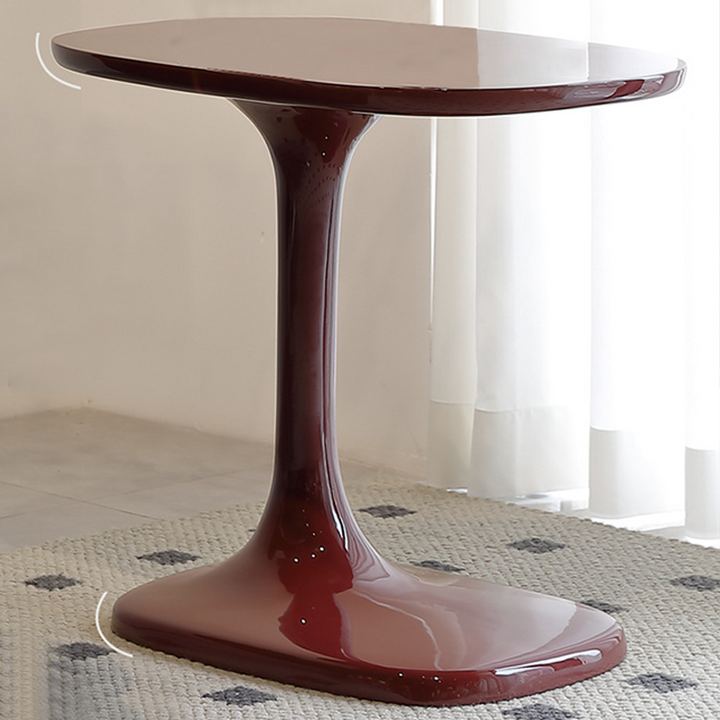 Modern Luxury Rectangular Fiberglass Side Table 1-Tier For Living Room