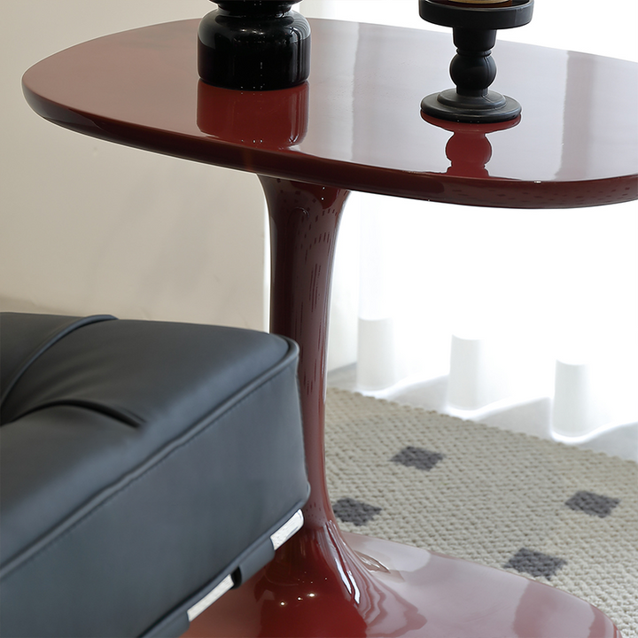 Modern Luxury Rectangular Fiberglass Side Table 1-Tier For Living Room