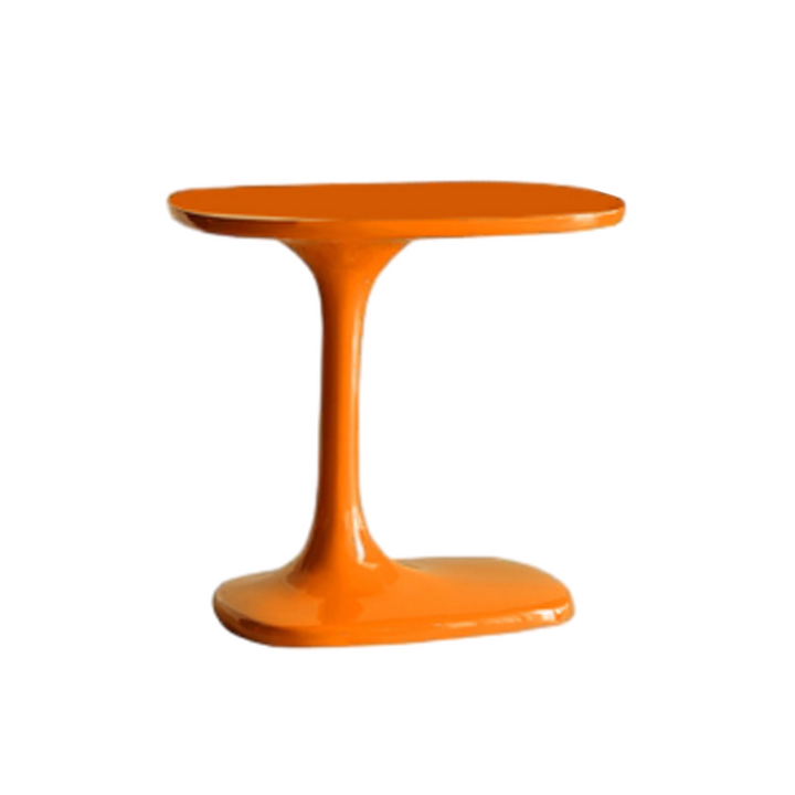Modern Luxury Rectangular Fiberglass Side Table 1-Tier For Living Room