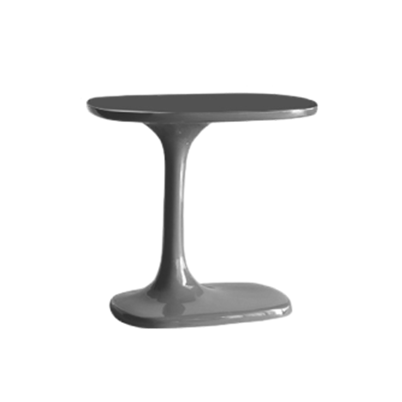 Modern Luxury Rectangular Fiberglass Side Table 1-Tier For Living Room