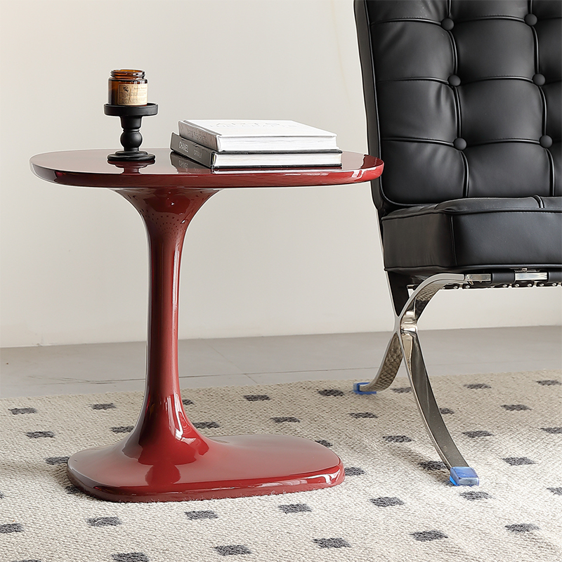 Modern Luxury Rectangular Fiberglass Side Table 1-Tier For Living Room