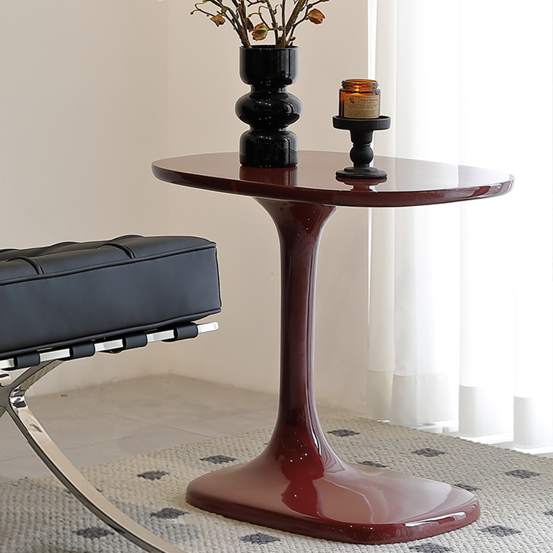 Modern Luxury Rectangular Fiberglass Side Table 1-Tier For Living Room