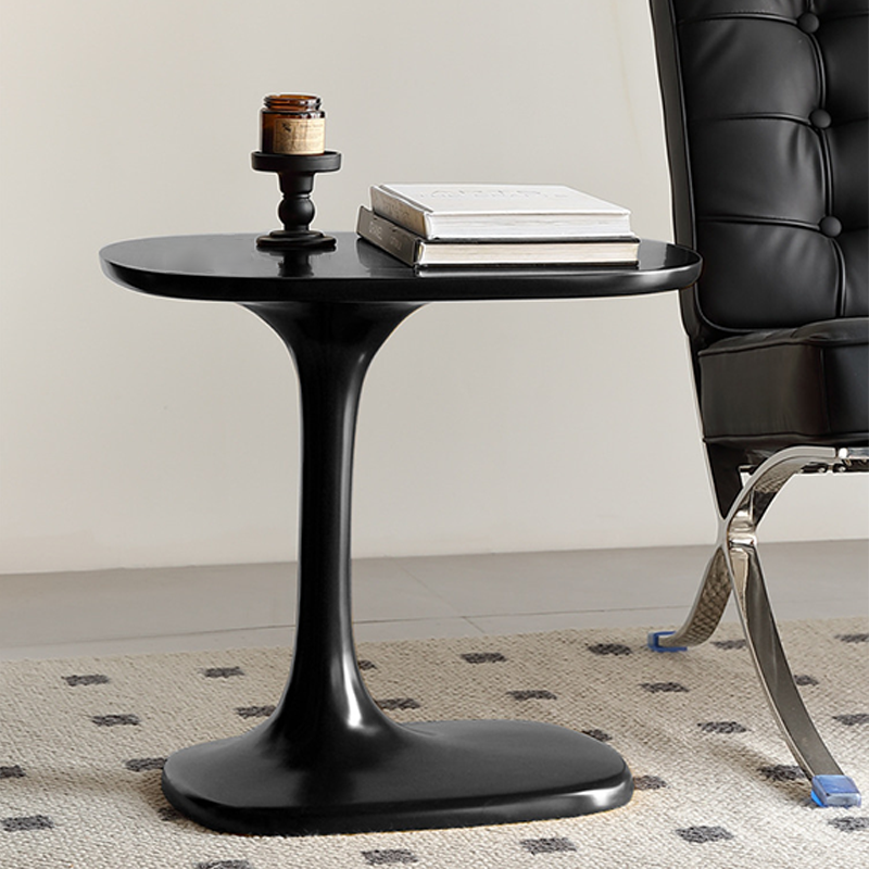 Modern Luxury Rectangular Fiberglass Side Table 1-Tier For Living Room