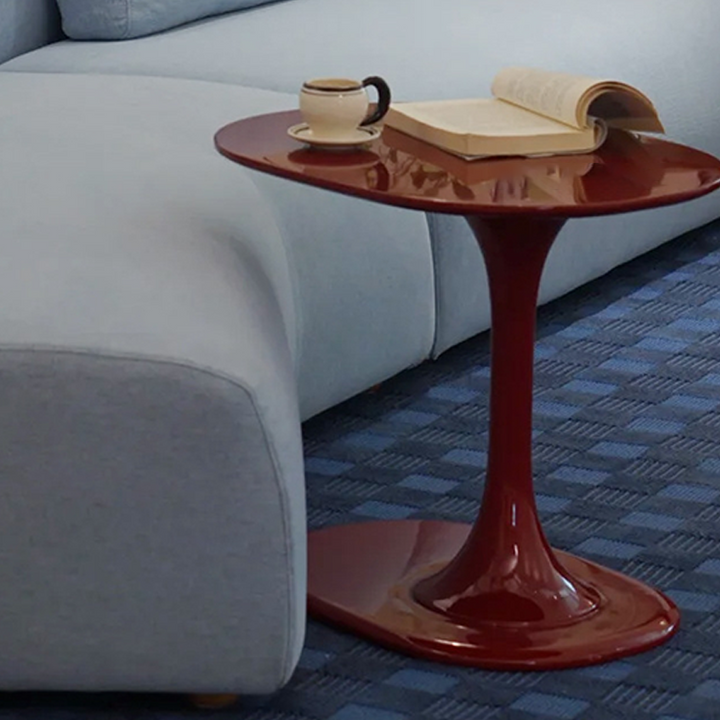 Modern Luxury Rectangular Fiberglass Side Table 1-Tier For Living Room
