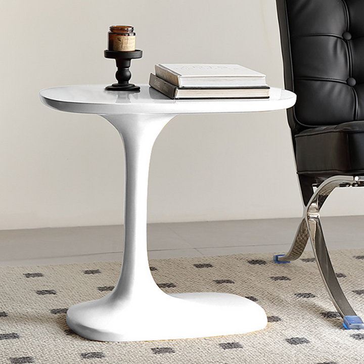 Modern Luxury Rectangular Fiberglass Side Table 1-Tier For Living Room
