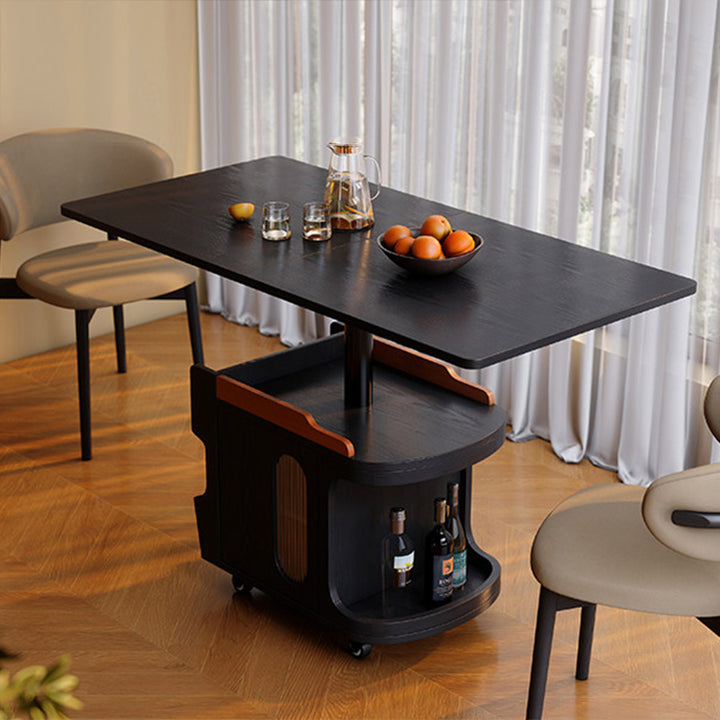 Vintage Adjustable Side Table: Foldable Coffee Table And Dining Table In One - Large-Capacity Storage Sideboard For Living Room