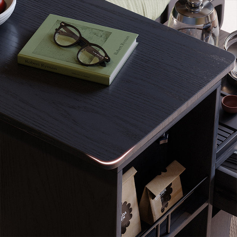 Multi-Functional Mobile Tea Cart: Vintage Rotating Side Table - Compact Storage Cabinet Sideboard For Living Room