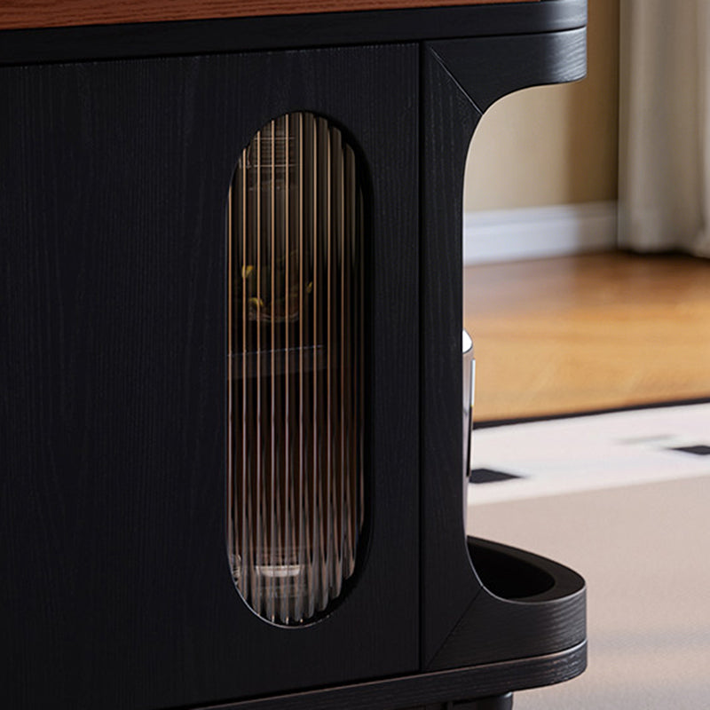 Vintage Adjustable Side Table: Foldable Coffee Table And Dining Table In One - Large-Capacity Storage Sideboard For Living Room