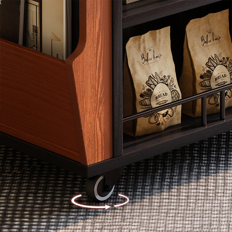 Multi-Functional Mobile Tea Cart: Vintage Rotating Side Table - Compact Storage Cabinet Sideboard For Living Room