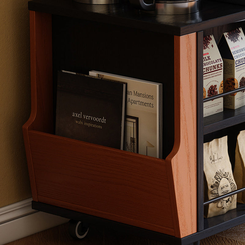 Multi-Functional Mobile Tea Cart: Vintage Rotating Side Table - Compact Storage Cabinet Sideboard For Living Room