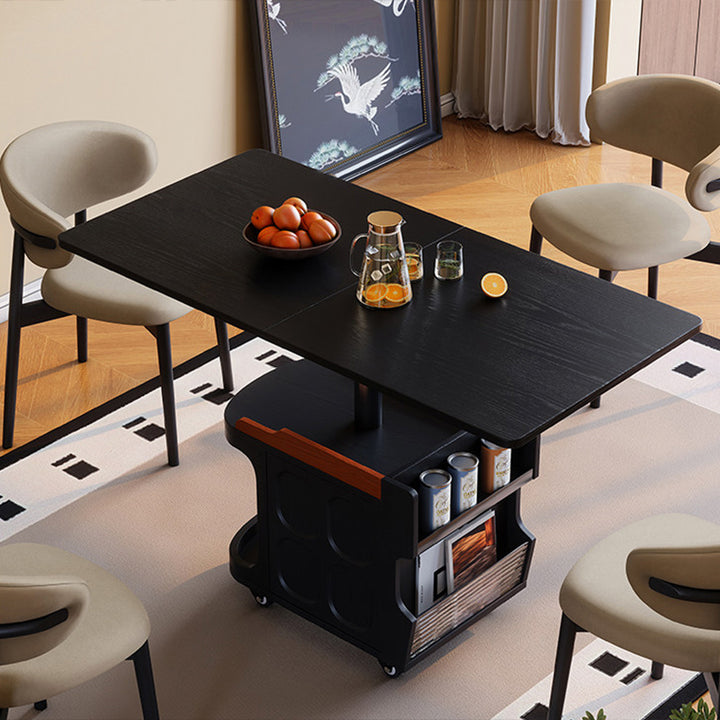 Vintage Adjustable Side Table: Foldable Coffee Table And Dining Table In One - Large-Capacity Storage Sideboard For Living Room
