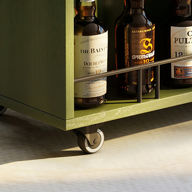 Multi-Functional Mobile Tea Cart: Vintage Rotating Side Table - Compact Storage Cabinet Sideboard For Living Room