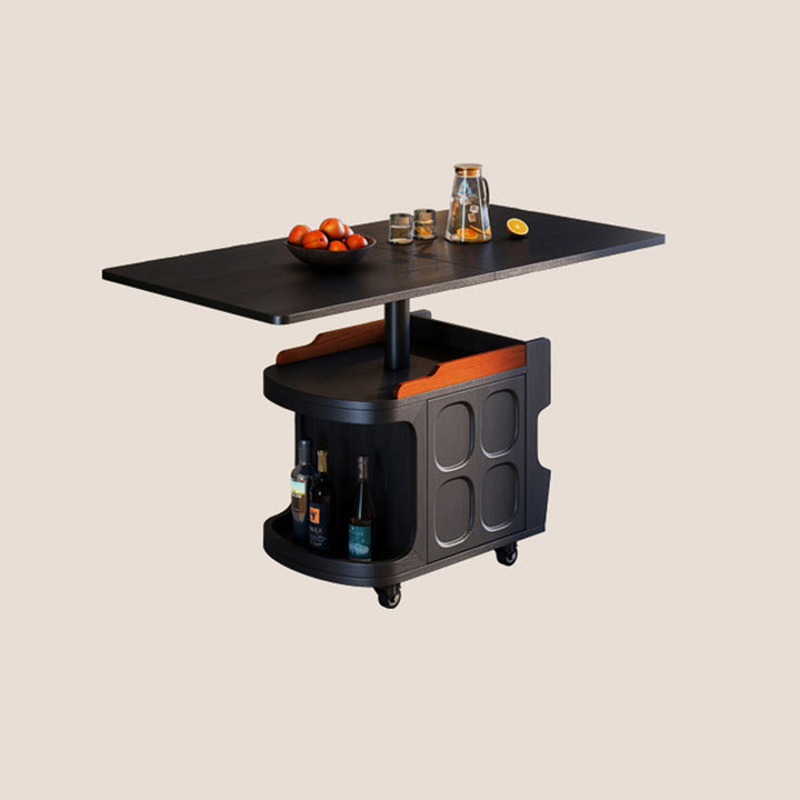 Vintage Adjustable Side Table: Foldable Coffee Table And Dining Table In One - Large-Capacity Storage Sideboard For Living Room