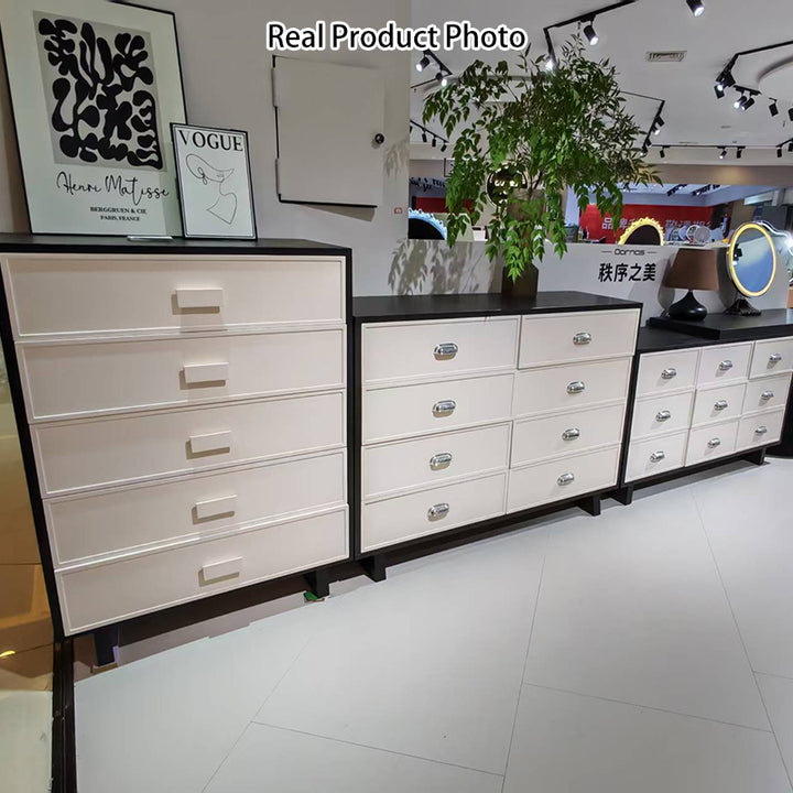 Wood Finish Large Storage Makeup Vanity Desk: 9-Drawer Storage - Contemporary Scandinavian Extendable Dressing Table For Bedroom