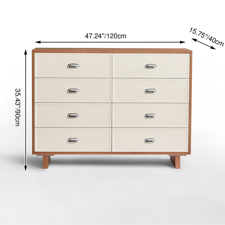 Contemporary Scandinavian 8-Drawer Dresser Cabinet: Rectangular Storage Chest - Minimalist Bedroom Organizer Furniture For Bedroom