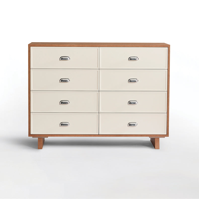 Contemporary Scandinavian 8-Drawer Dresser Cabinet: Rectangular Storage Chest - Minimalist Bedroom Organizer Furniture For Bedroom
