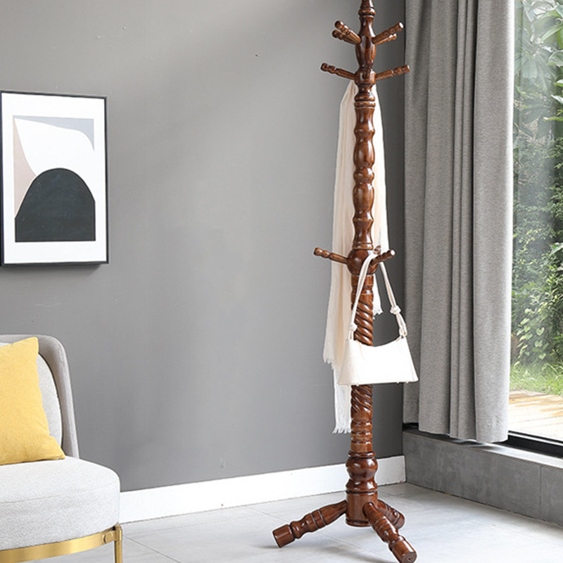 Freestanding Solid Eucalyptus Wood Coat Rack: Multi-Level Hook - Vintage Entryway Hall Tree For Entryway Storage &amp; Bedroom