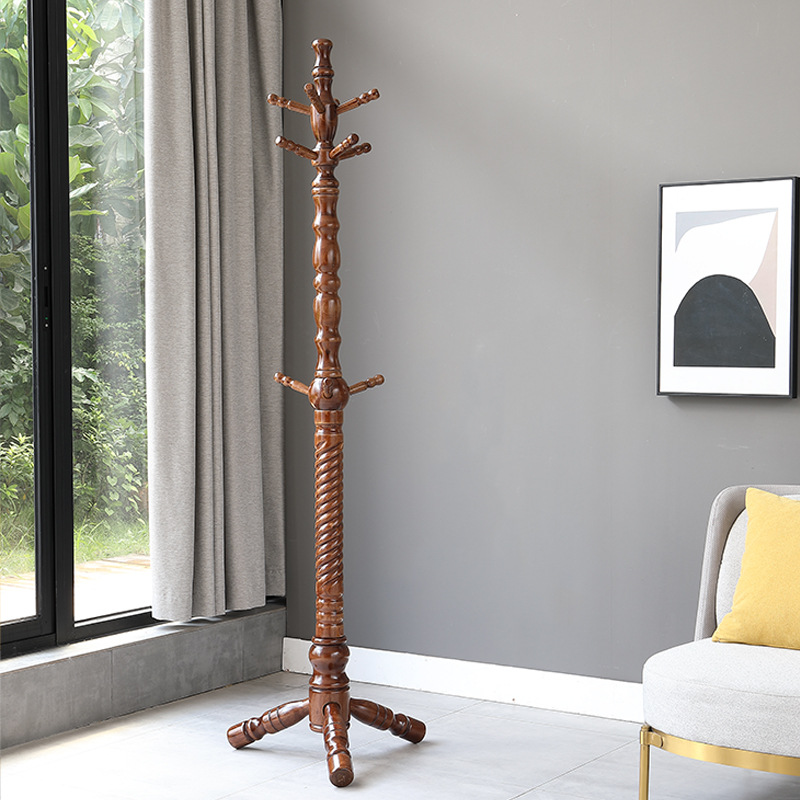 Freestanding Solid Eucalyptus Wood Coat Rack: Multi-Level Hook - Vintage Entryway Hall Tree For Entryway Storage &amp; Bedroom