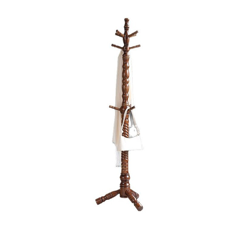 Freestanding Solid Eucalyptus Wood Coat Rack: Multi-Level Hook - Vintage Entryway Hall Tree For Entryway Storage &amp; Bedroom