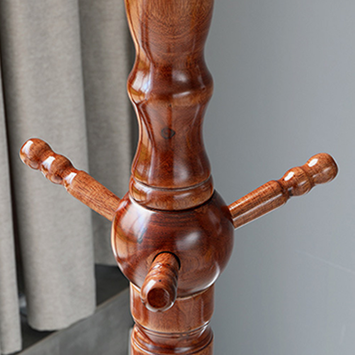 Freestanding Solid Eucalyptus Wood Coat Rack: Multi-Level Hook - Vintage Entryway Hall Tree For Entryway Storage &amp; Bedroom