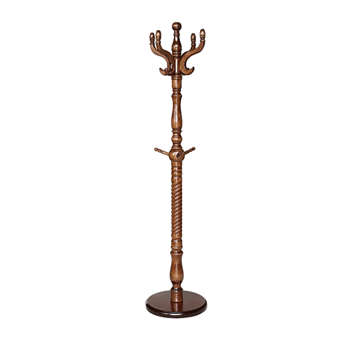 Luxury Vintage Coat Rack - Twist Wooden Column: Tall Freestanding Hall Tree Organizer For Entryway &amp; Bedroom
