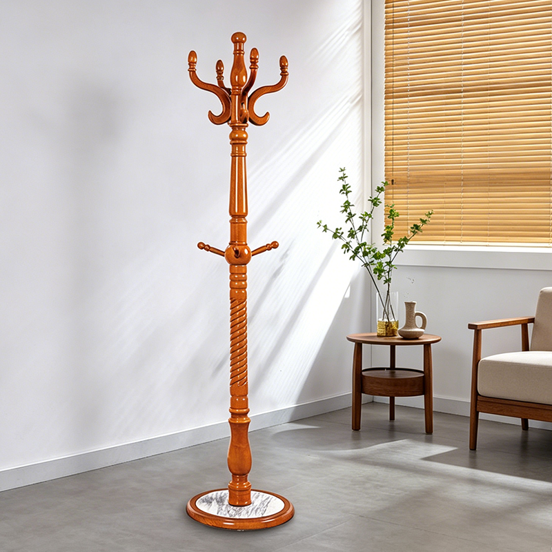 Luxury Vintage Coat Rack - Twist Wooden Column: Tall Freestanding Hall Tree Organizer For Entryway &amp; Bedroom