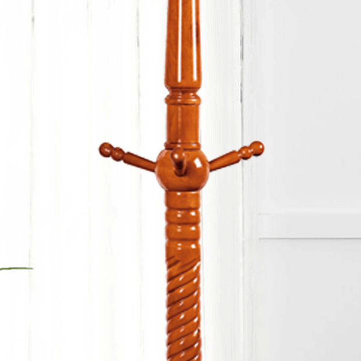 Luxury Vintage Coat Rack - Twist Wooden Column: Tall Freestanding Hall Tree Organizer For Entryway &amp; Bedroom