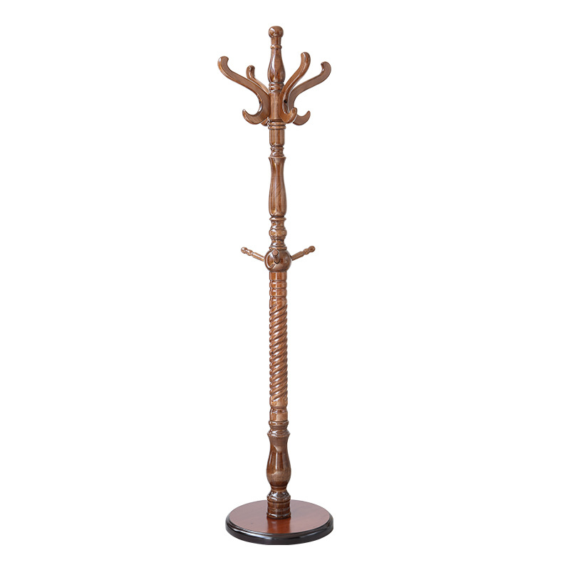 Traditional Vintage Coat Rack - Crown Style Wooden Hook: Elegant Freestanding Hall Tree For Entryway &amp; Bedroom