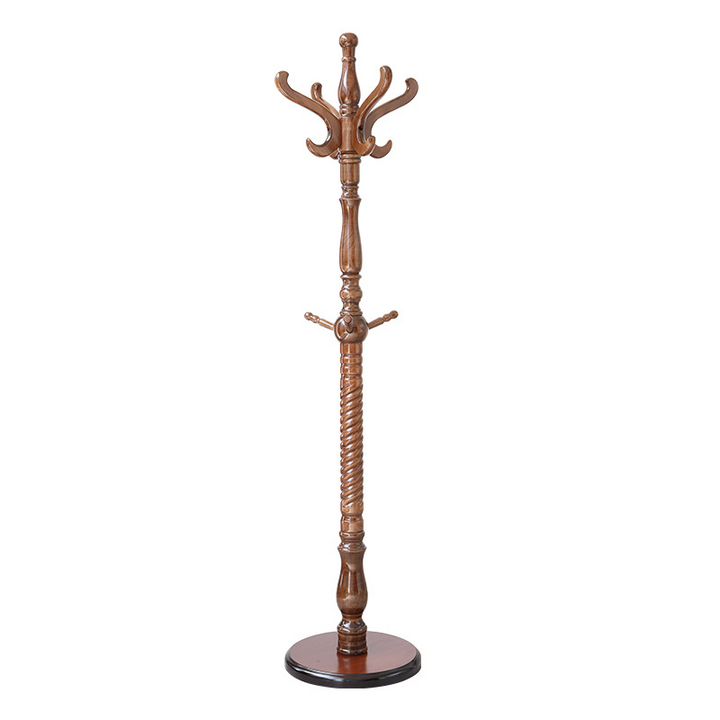 Traditional Vintage Coat Rack - Crown Style Wooden Hook: Elegant Freestanding Hall Tree For Entryway &amp; Bedroom